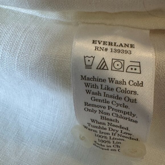 Everlane- Linen Button-down White Size 4 shirt - NWT - Picture 5 of 5